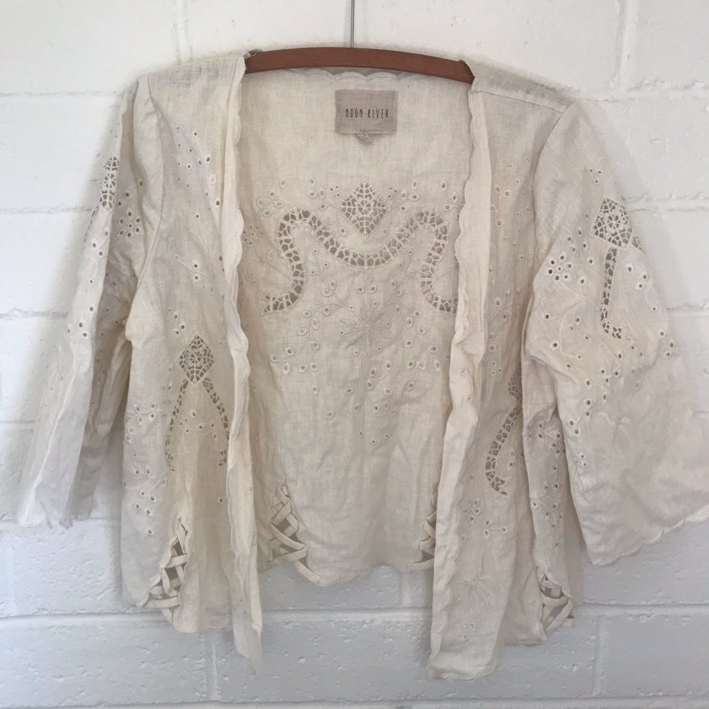 Moon River lacey thin blazer